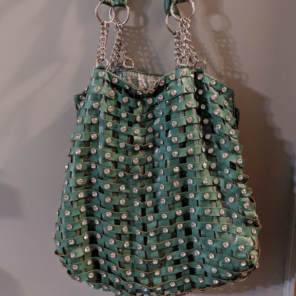 Buckle Rhinestone hobo bag